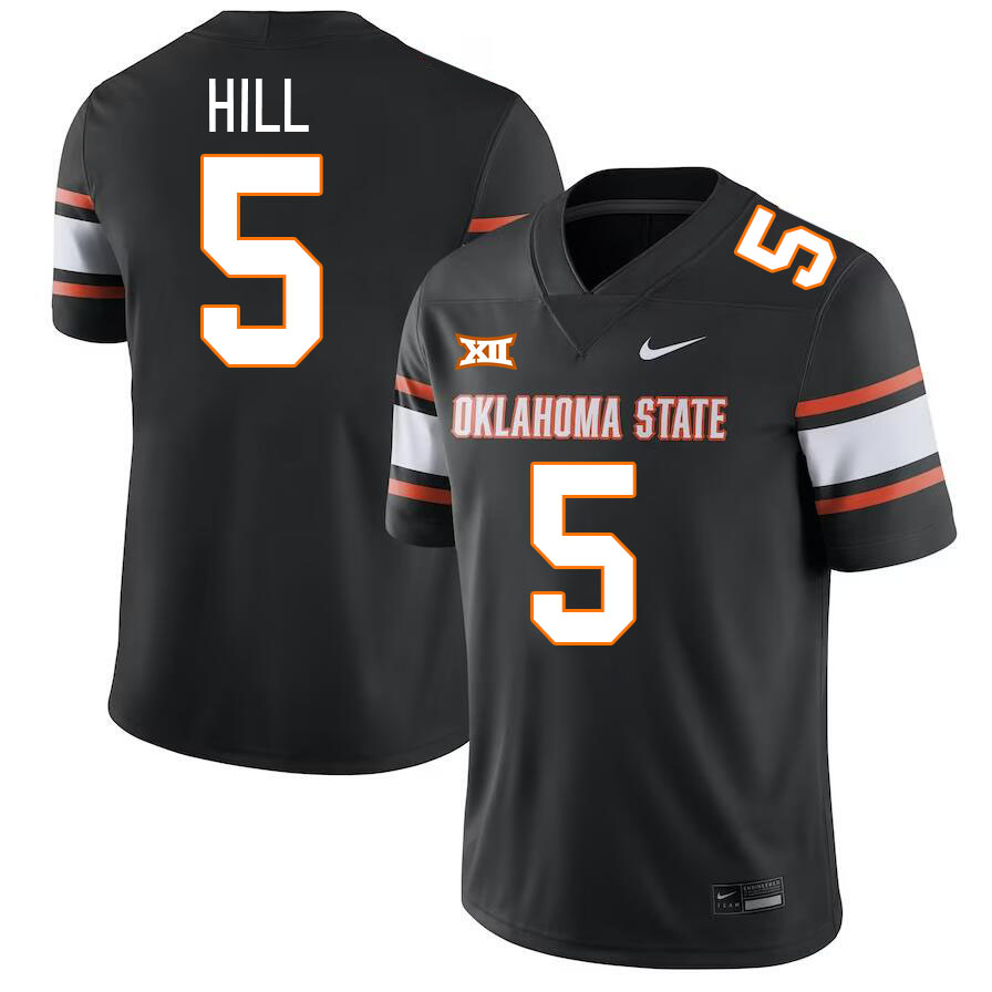 Oklahoma State Cowboys #5 Justice Hill College Football Jerseys Stitched Sale-Black